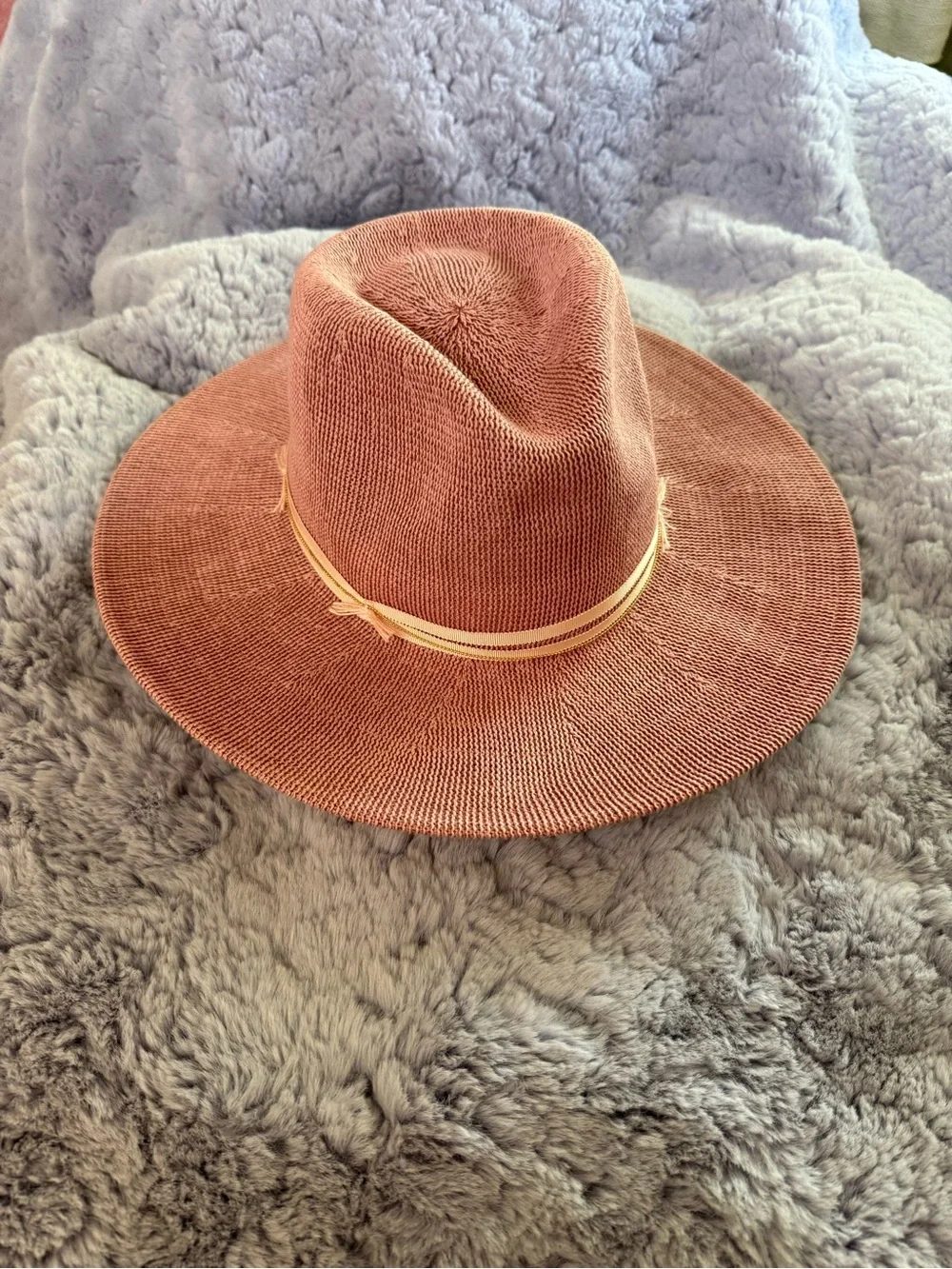 Anthropologie | Nubby Chain-trimmed Rancher Hat | Mauve | NWT!